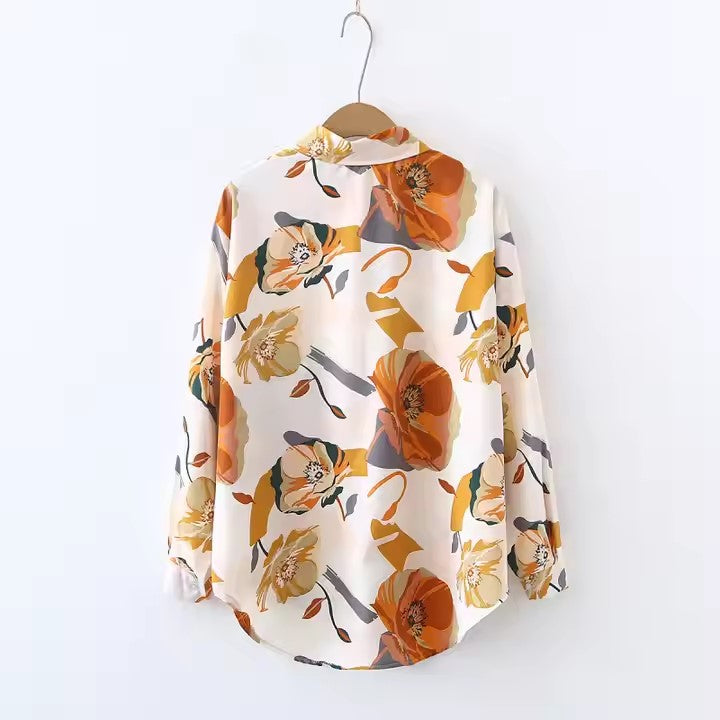 Women Long Sleeve Digital Print Shirt